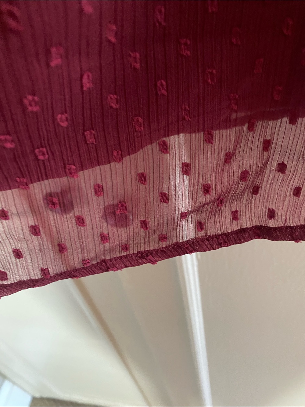LOFT Plum Ruffle V-Neck Textured Blouse - Picture 4 of 4